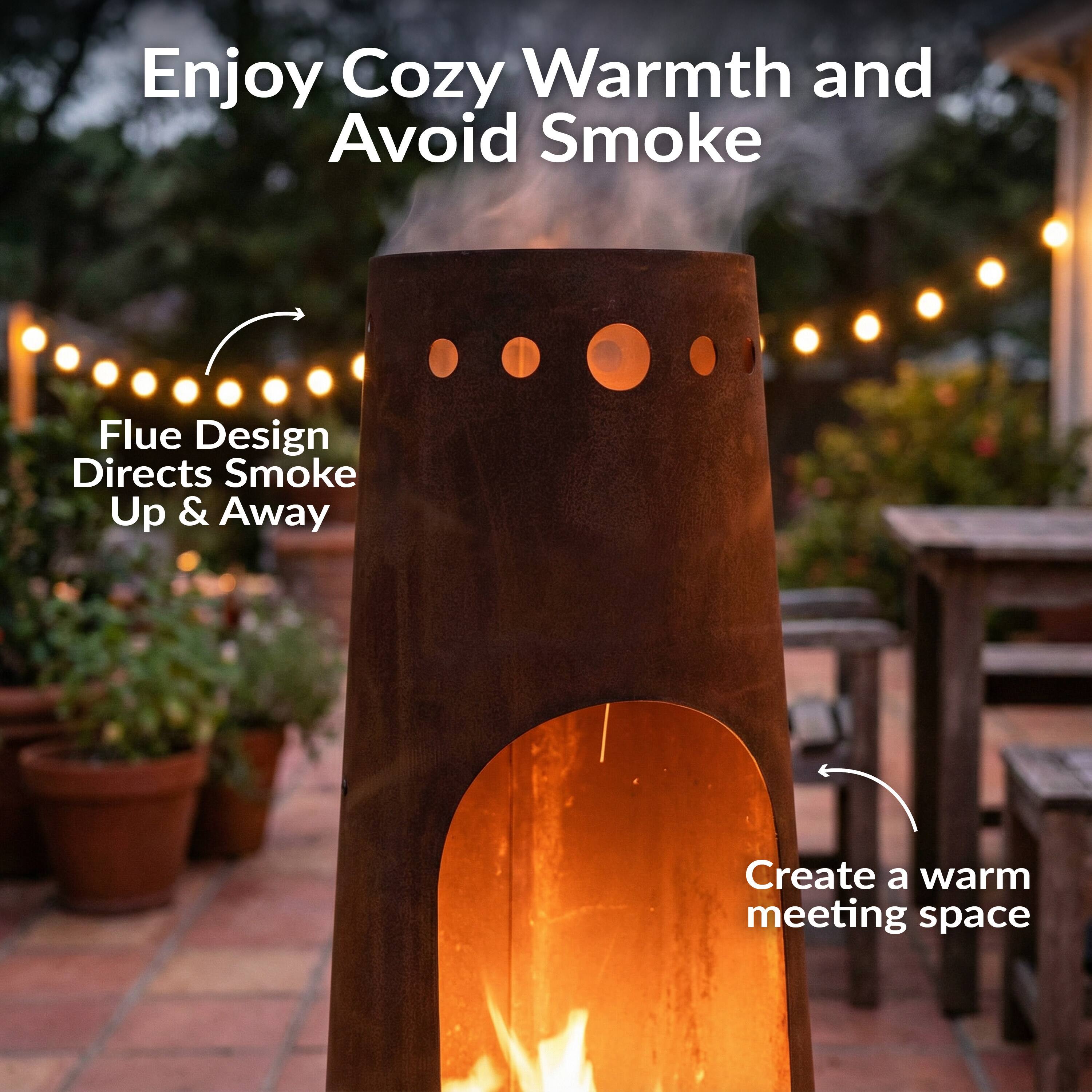 Enjoy Cozy Warmth and Avoid Smoke

Flue Design Directs Smoke Up & Away

Create a warm meeting space