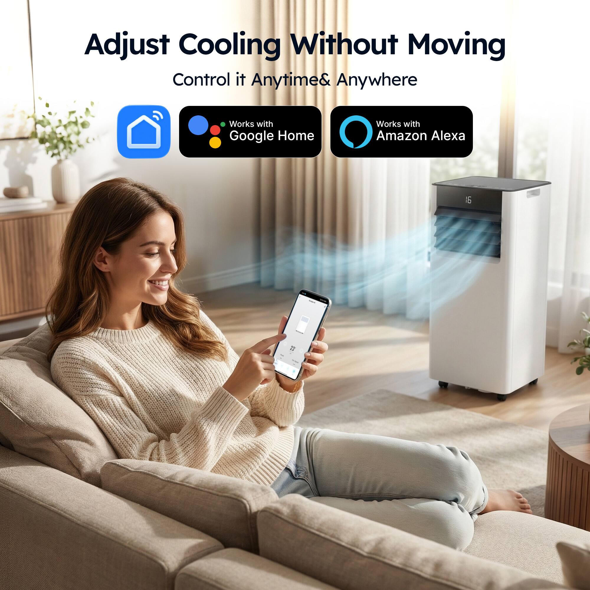 Adjust Cooling Without Moving  
Control it Anytime & Anywhere  
Works with Google Home  
Works with Amazon Alexa