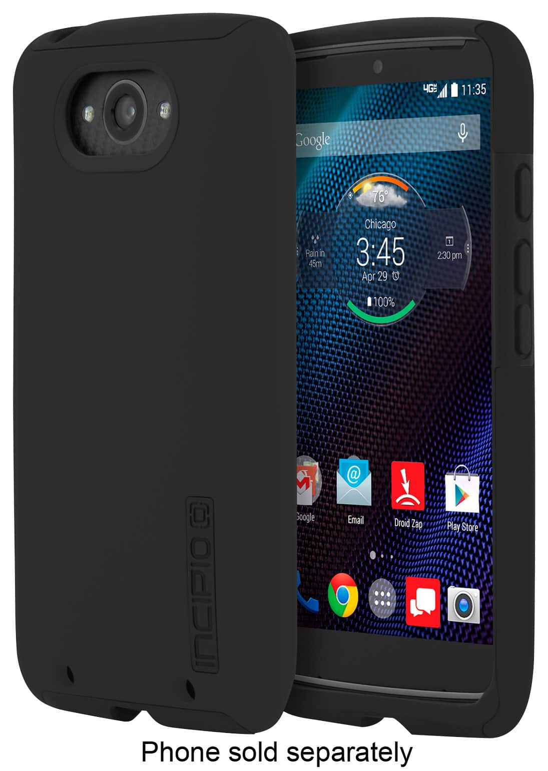Front. Incipio - DualPro Case for Motorola DROID Turbo Cell Phones - Black.
