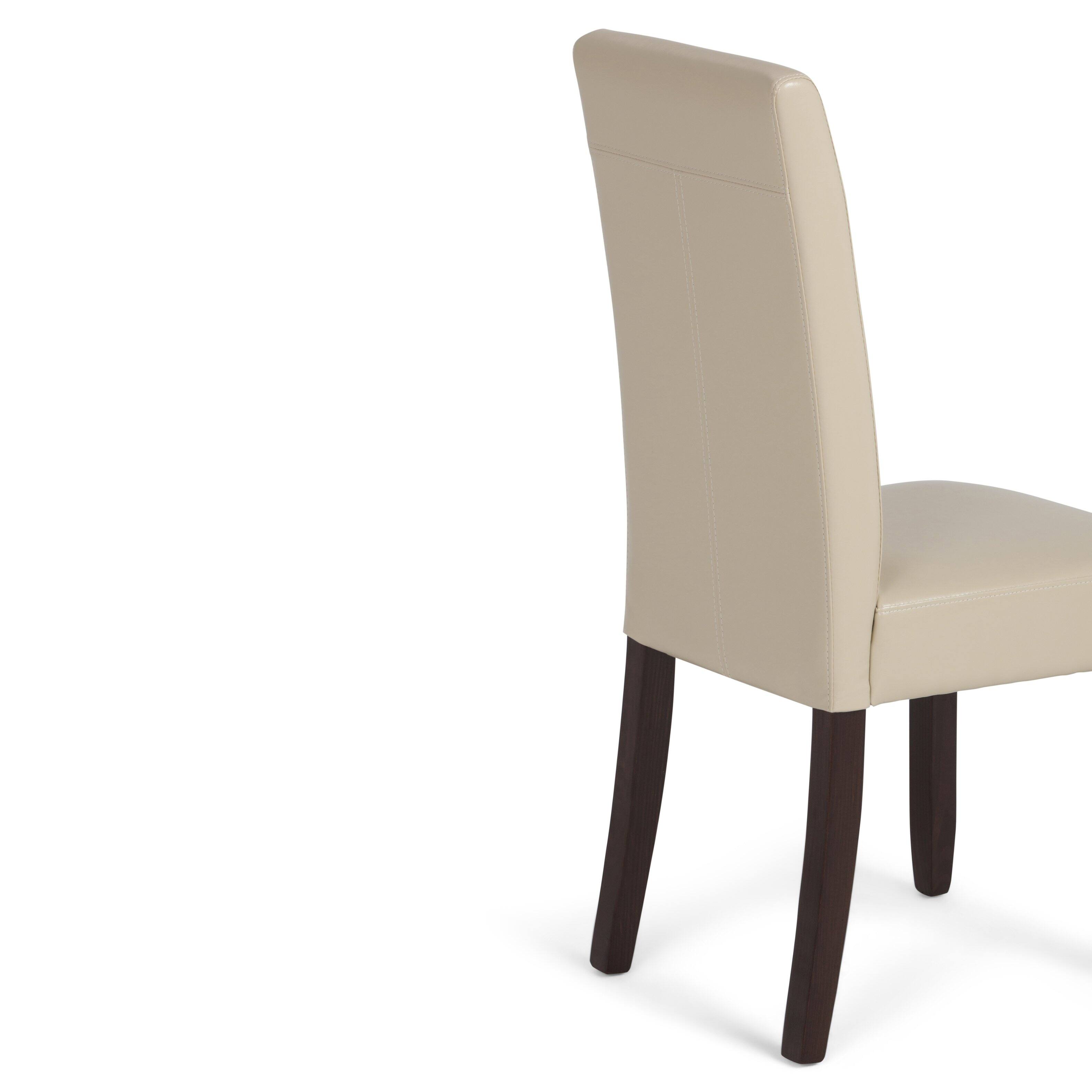 Alt View 3. Simpli Home - Acadian Parson Dining Chair (Set of 2) in Satin Cream - Satin Cream.