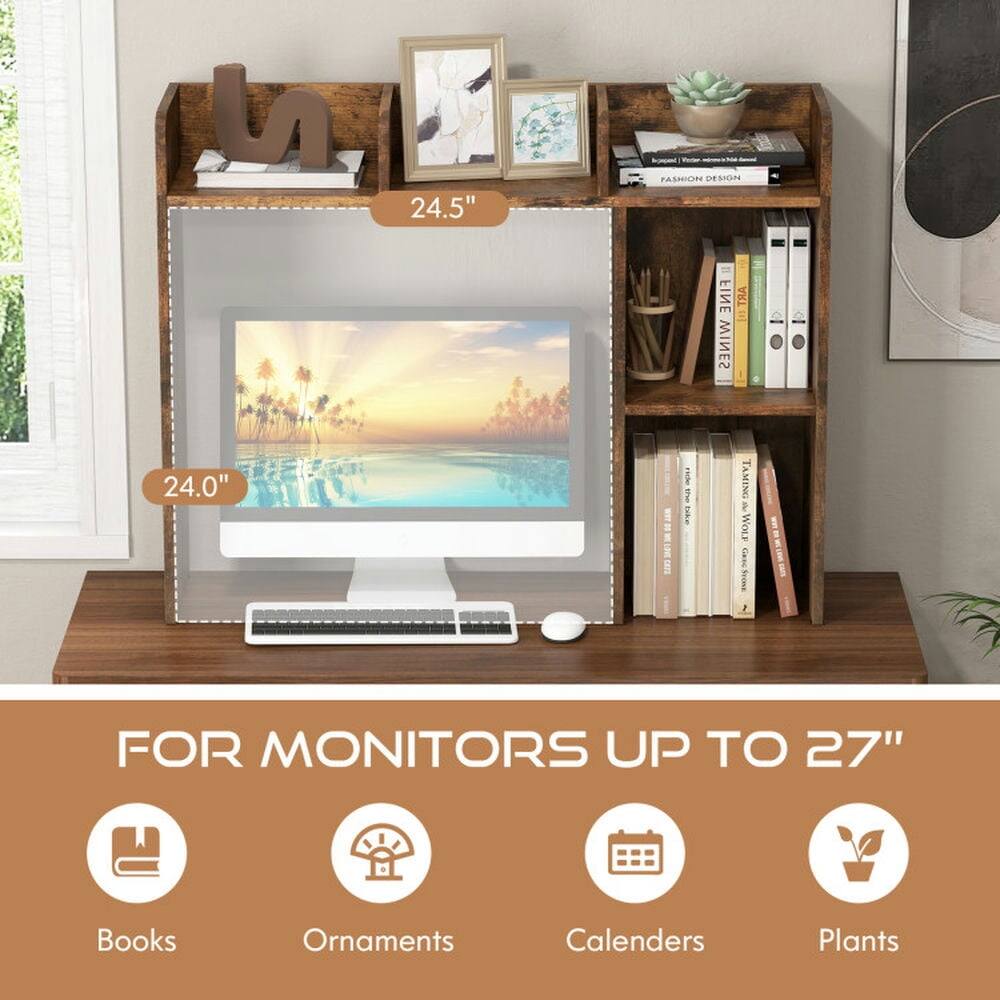 M 24.5" FASHION DESIGN FINE TRAY E WINES 24.0" i th take TAMING P WOLF Gase 1 FOR MONITORS UP TO 27" Books Ornaments Calendars Plants