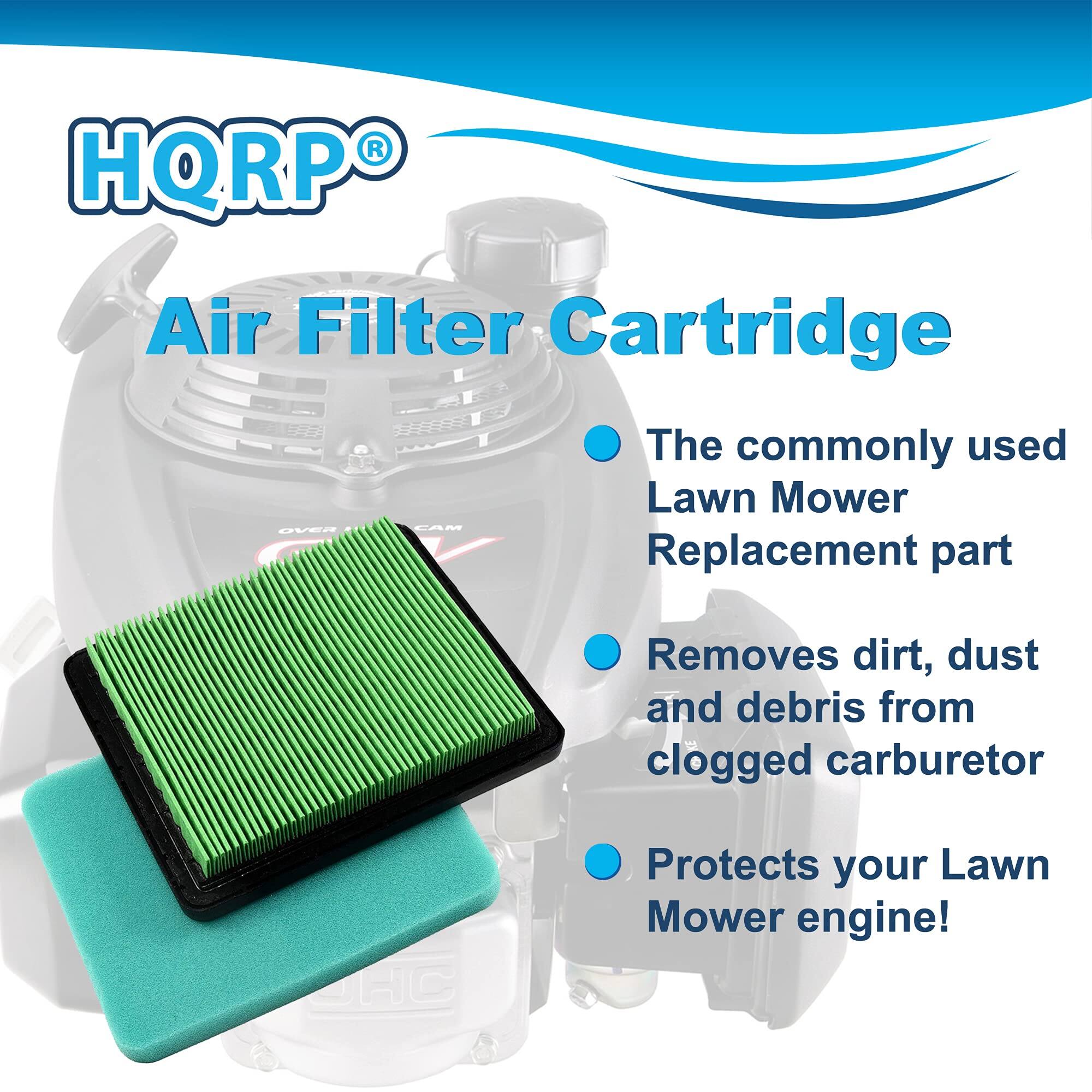 HQRP Air Filter Cartridge  
The commonly used Lawn Mower Replacement part  
Removes dirt, dust and debris from clogged carburetor  
Protects your Lawn Mower engine!