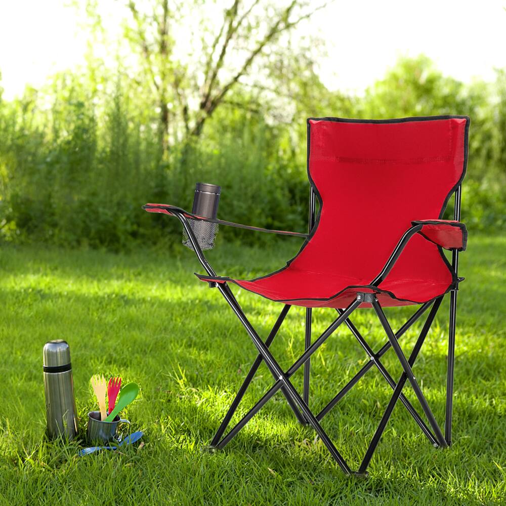 Alt View 10. Winado - 1PC Folding Camping Chair, Portable Durable Armrest Chair with Cup Holder, Carry Bag for Outdoor Camping Picnic Fishing - Red.