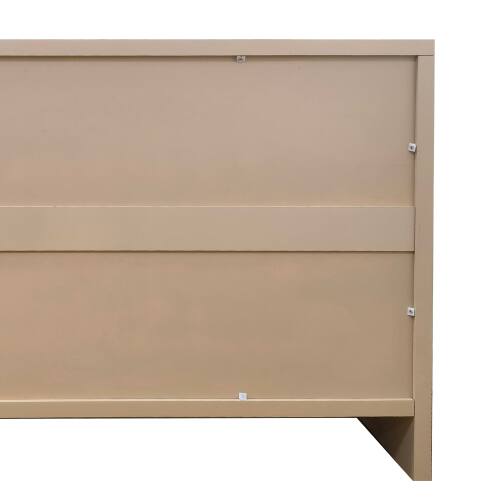 Alt View 2. LUCKY ONE - Freestanding Farmhouse Accent Cabinet with 4 Doors Adjustable Shelves for Living Room Entryway - Natural Wood Wash.