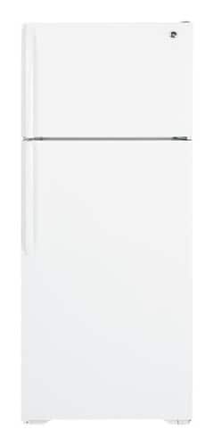 Front Standard. GE - 18.1 Cu. Ft. Frost-Free Top-Freezer Refrigerator - White.