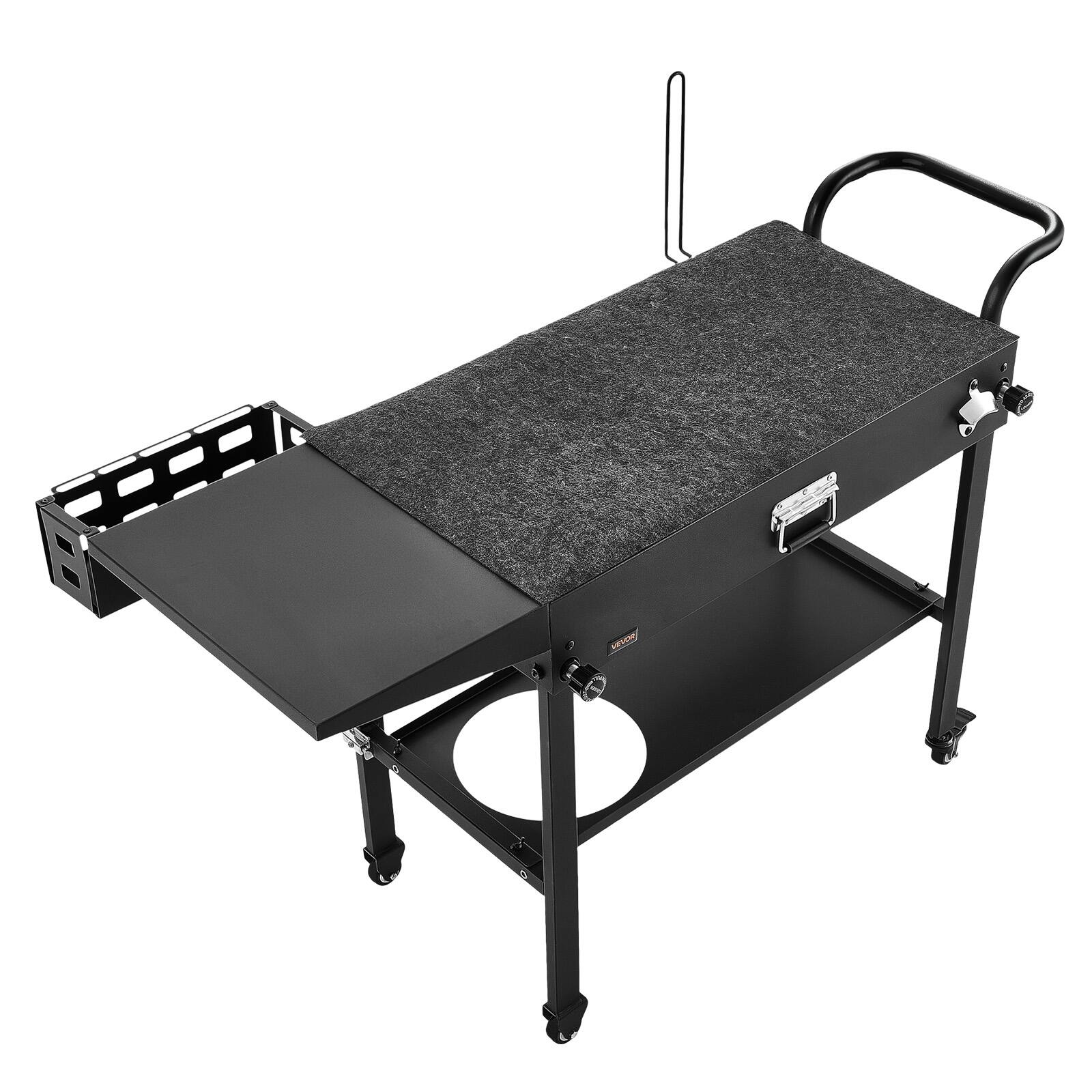 Alt View 5. VEVOR - Outdoor Grill Cart, 31.0 x 17.0 inch Tabletop Size Grilling Table, Foldable Outdoor Cooking Table with Tissue Holder - Black.