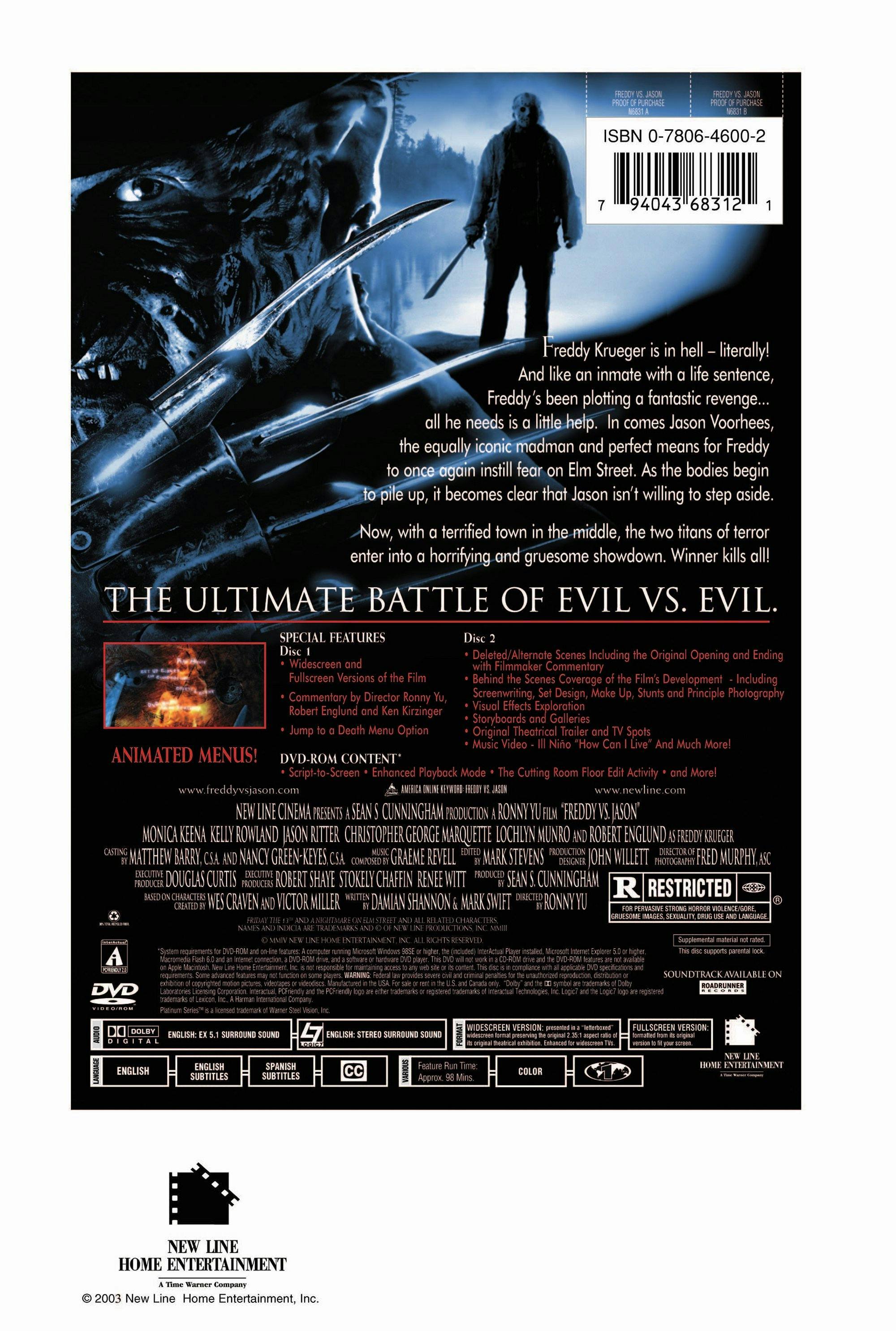 Angle. Freddy Vs Jason (DVD Platinum Series) [DVD].