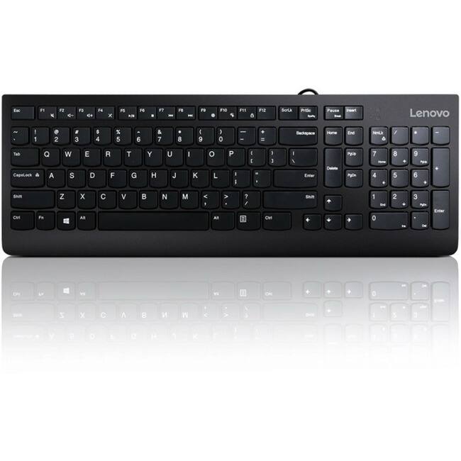 Lenovo - 300 USB Keyboard - US English - Cable Connectivity - USB Interface - English (US) - Black
