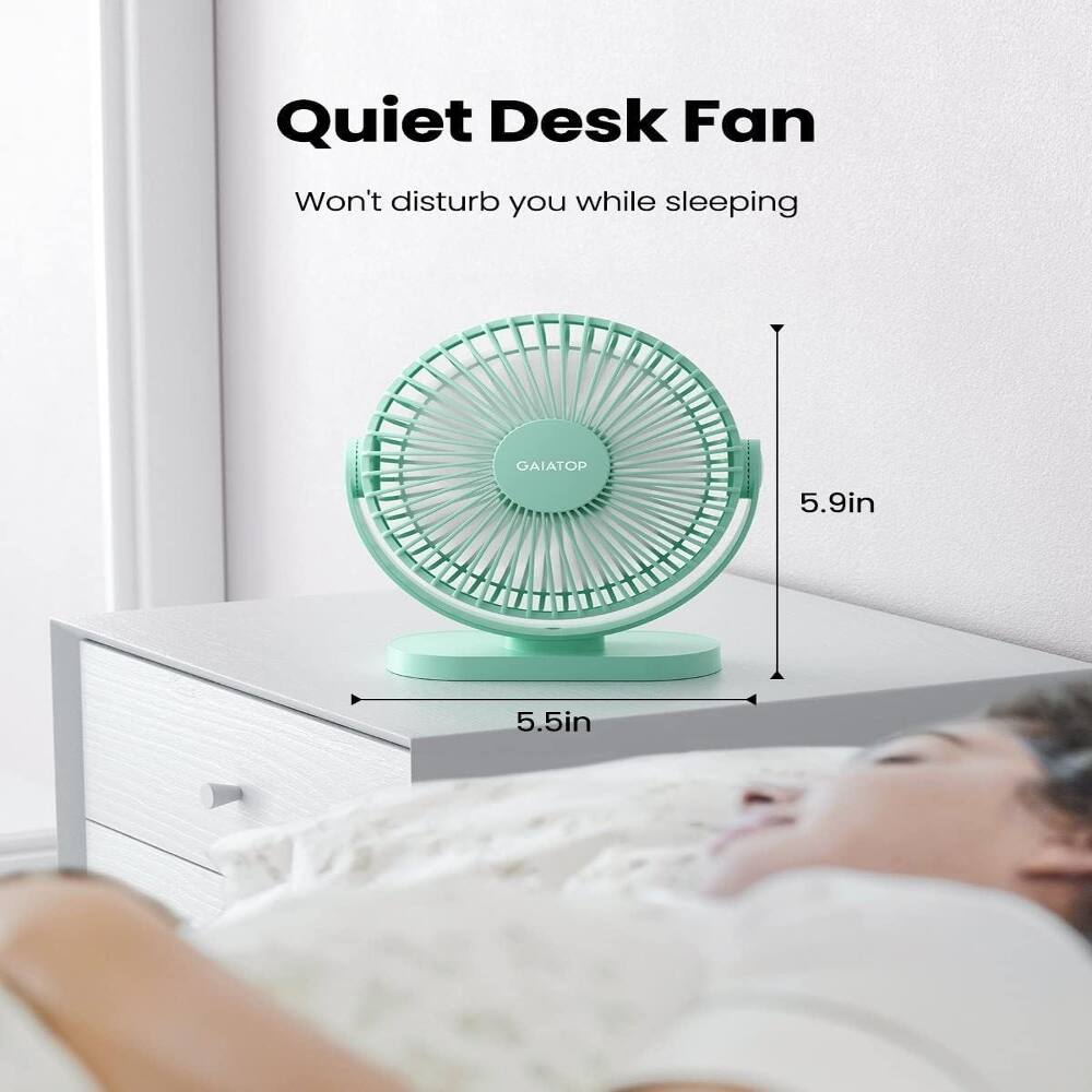 Quiet Desk Fan Won't disturb you while sleeping GAIATOP 5.9in 5.5in