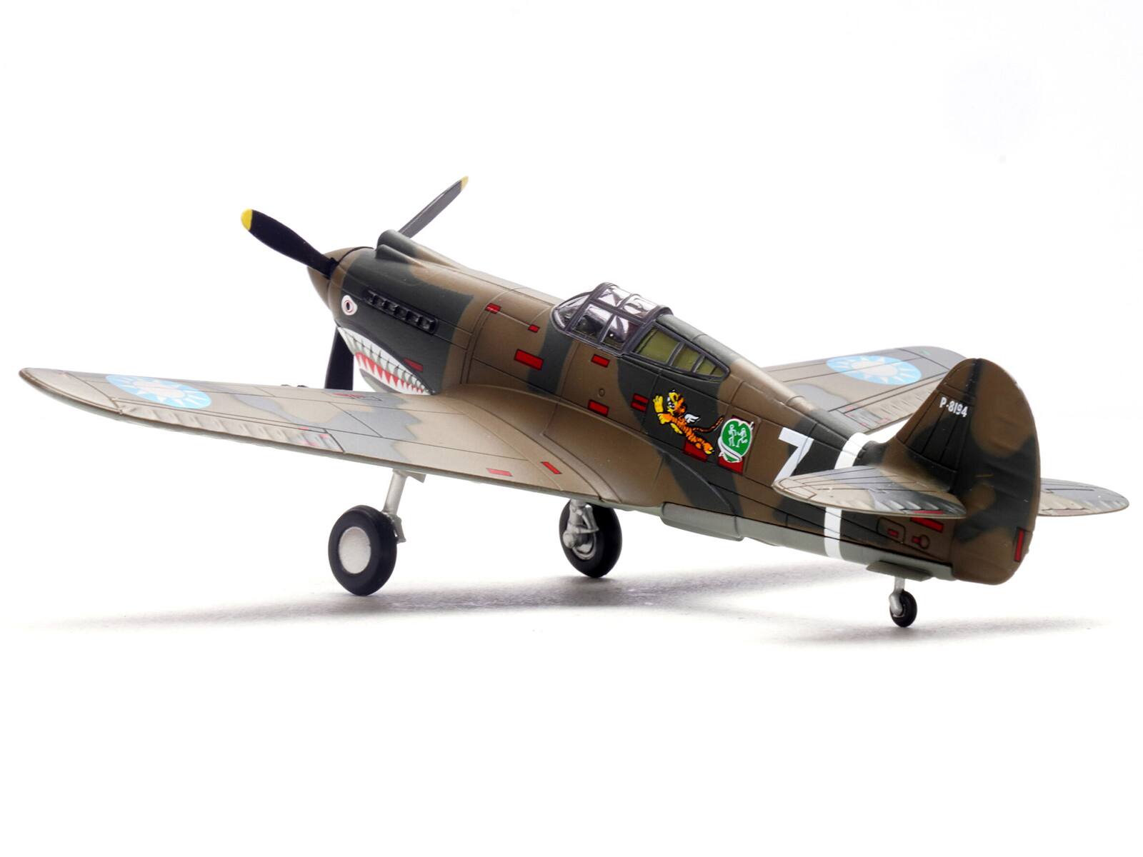 Left. Legion - Curtiss P-40B/C Warhawk Fighter White 7 1st Squadron Flying Tigers Chinese Air Force 1942 1st American Volunteer 1/72 - Multicolor.