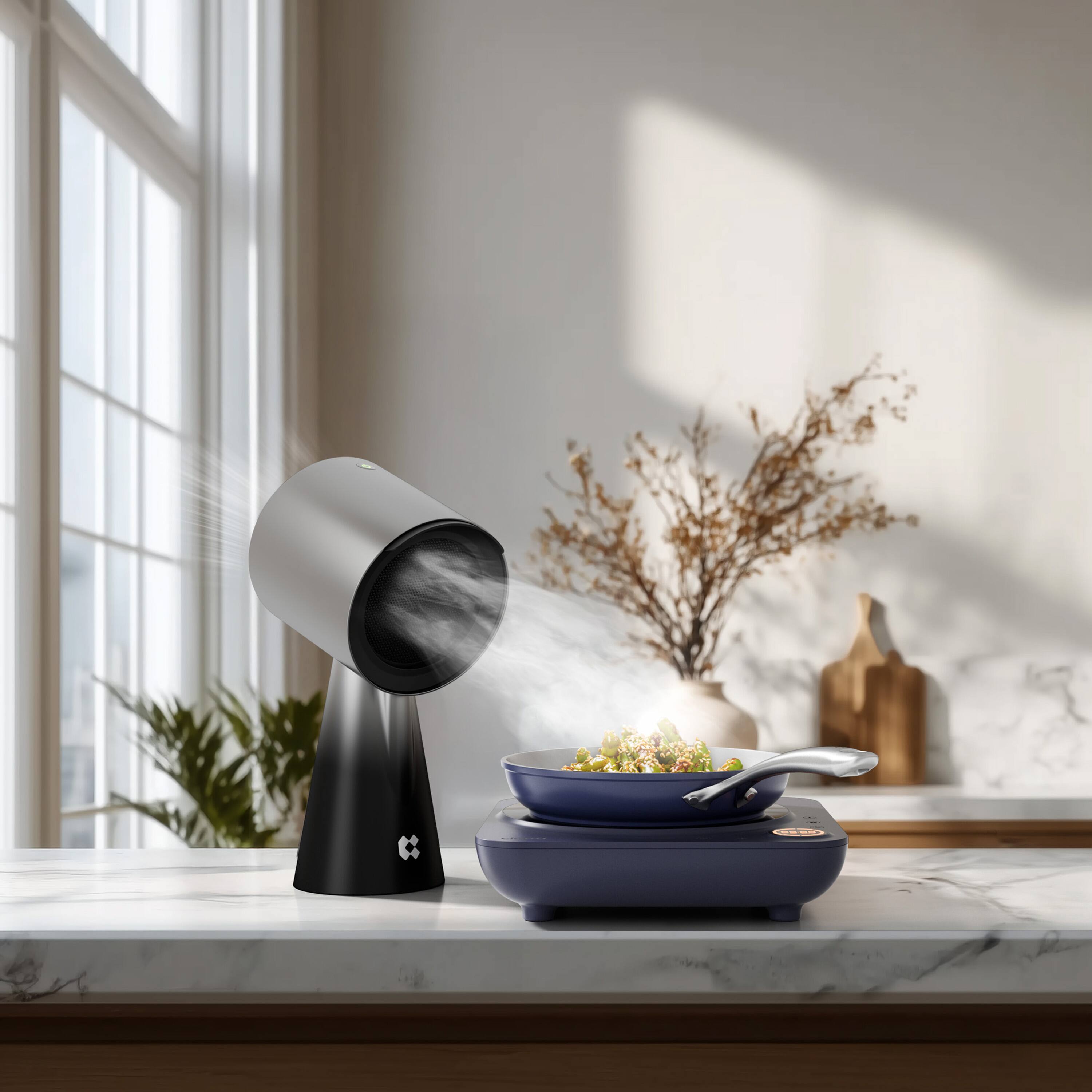 Alt View 1. Ciarra - HOOD TO GO Portable Mini Desktop Range Hood - Black.
