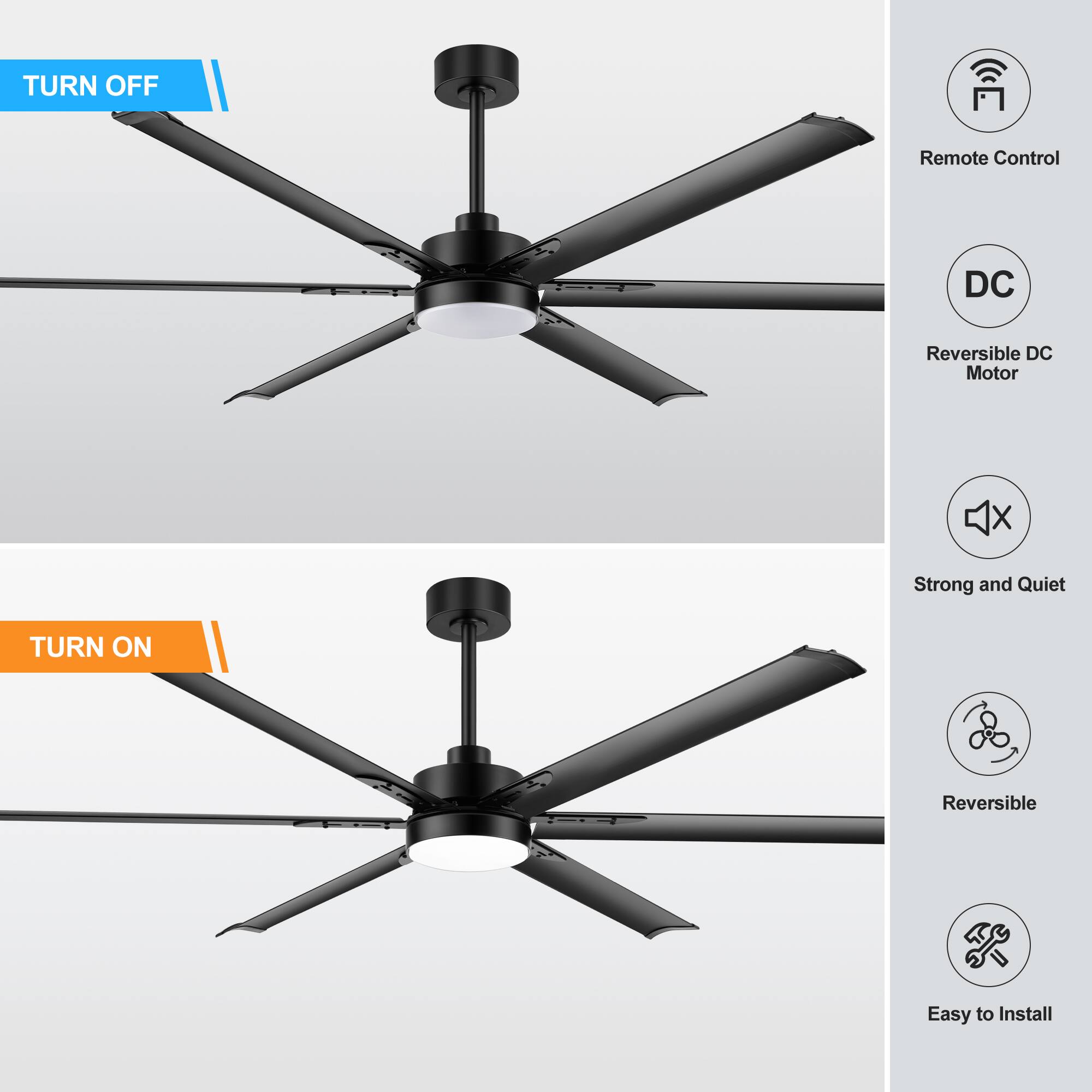 TURN OFF Remote Control DC Reversible DC Motor Strong and Quiet

TURN ON Reversible Easy to Install
