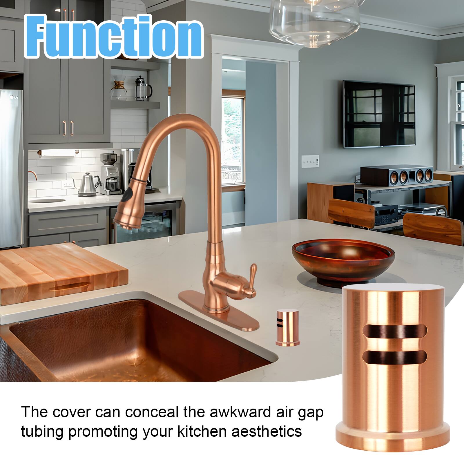 Function

The cover can conceal the awkward air gap tubing promoting your kitchen aesthetics