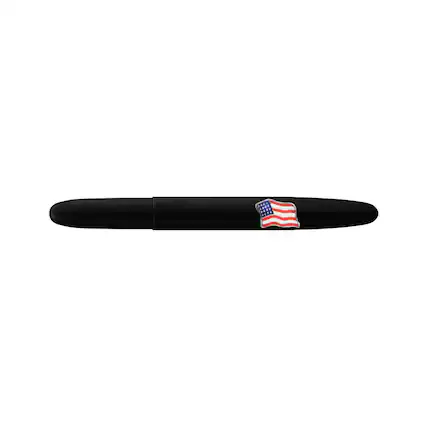 Front. Fisher - Fisher Space Pen,Bullet Space Pen with American Flag Emblem, Matte Black (600BAF).