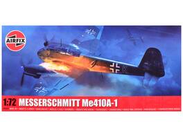 Level 2 Model Kit Messerschmitt Me410A-1 Fighter Aircraft with 2 Scheme Options 1/72 Plastic Model Kit by Airfix - Multi
