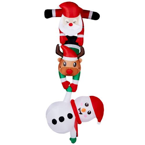Alt View 1. Winado - 7.5FT Christmas Inflatable Hanging Santa Reindeer Snowman with Built-in LED Lights for Holiday Party Garden Decoration - Multicolor.