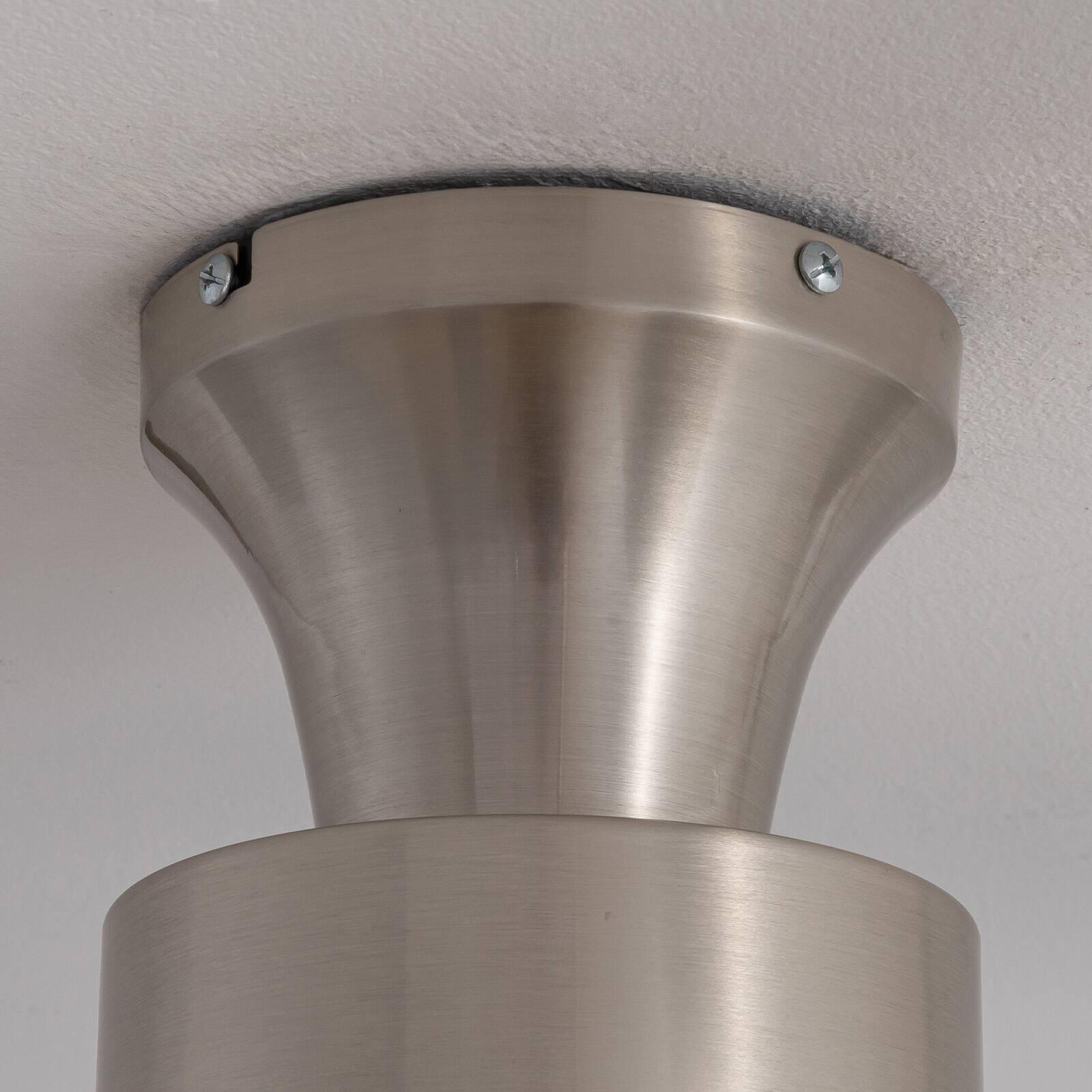 Alt View 5. Siljoy - 42 In Nickel Flush Mount Ceiling Fan with LED Lights Low Profile Design 5 Blades Dual Colors for Bedroom Living Room - Gloss Nickel.