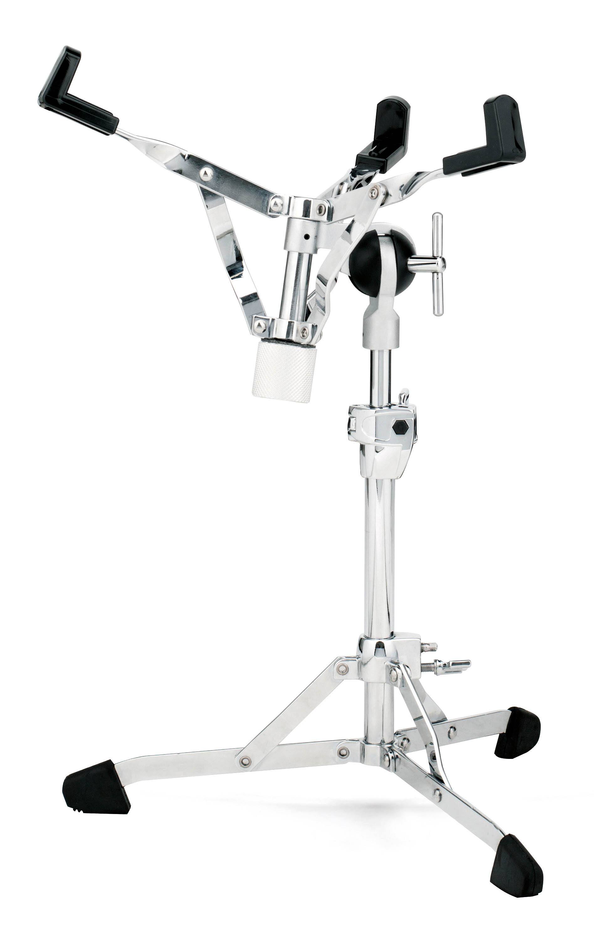 Front. Gibraltar Hardware - Ultra Adjust Flat Base Snare Drum Stand, with Brake Style Gearless Tilter Key Lock Stability & ABS Inserts.