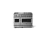 Viking - 48"W. 6.1 Cu.Ft. Freestanding Manual Clean Sealed 8B Gas Convection Range/Grdl/Double Oven-Stainless Steel/Brushed Brass - Stainless Steel