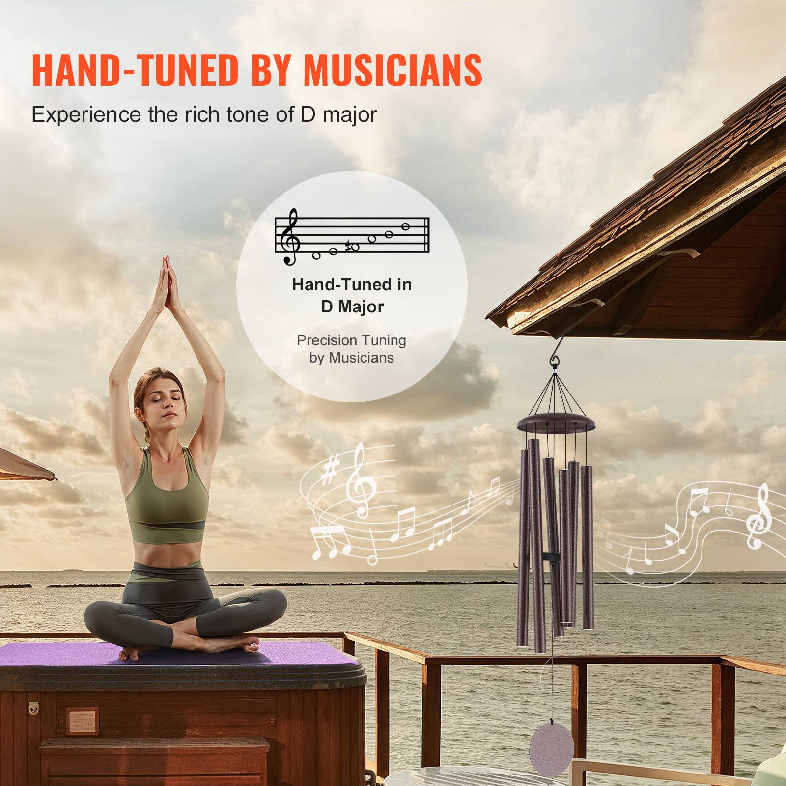HAND-TUNED BY MUSICIANS  
Experience the rich tone of D major  

Hand-Tuned in D Major  
Precision Tuning by Musicians