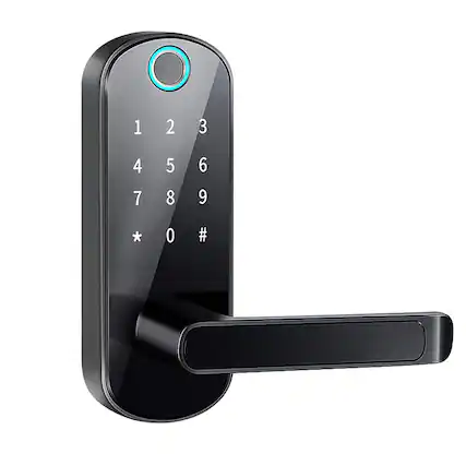 Front. Cluzine - No-Drill Smart Door Lock,Fingerprint,Password,APP Control,Home,B&B.