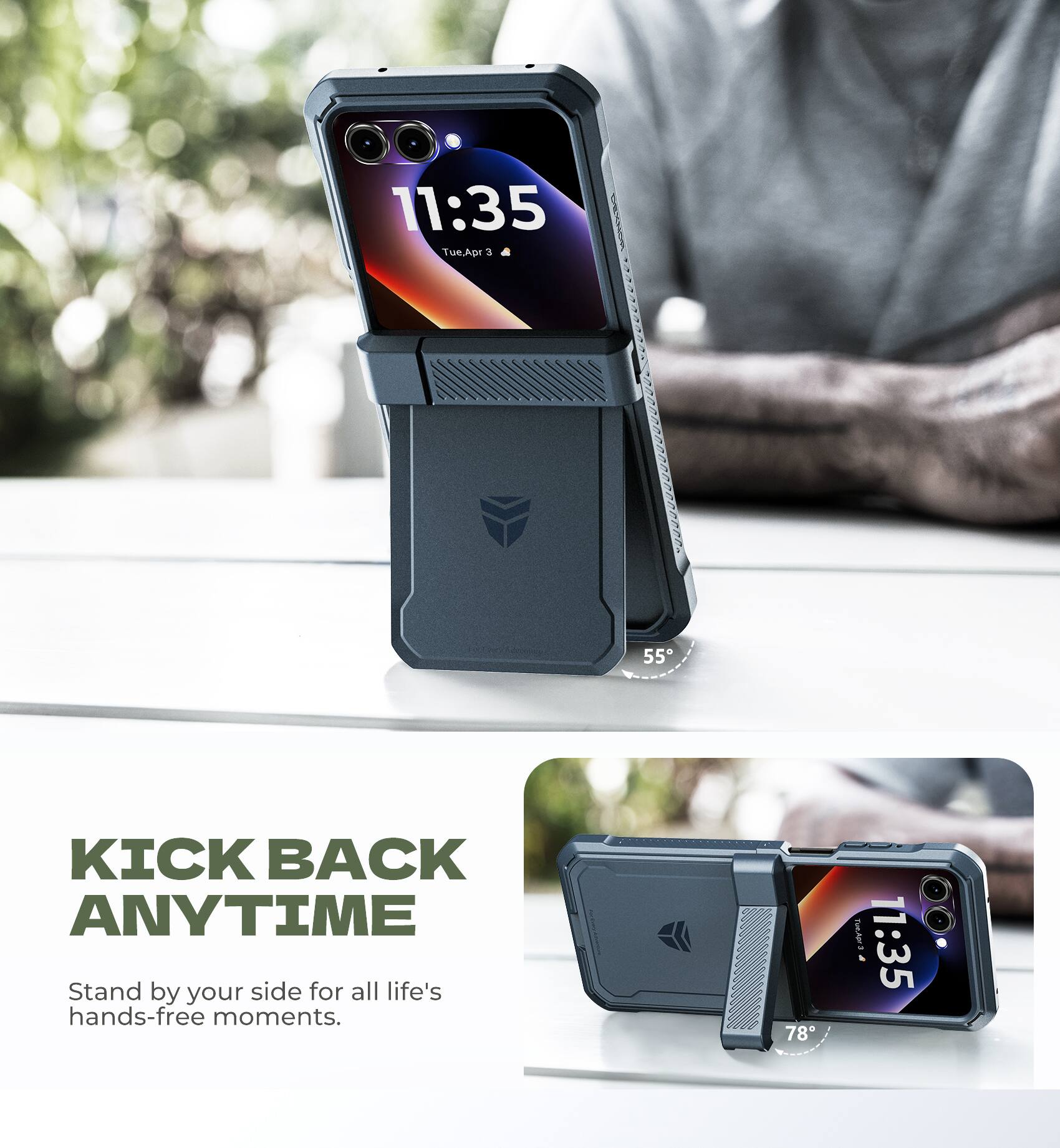 11:35 Tue, Apr 3  
55°

KICK BACK ANYTIME  
Stand by your side for all life's hands-free moments.