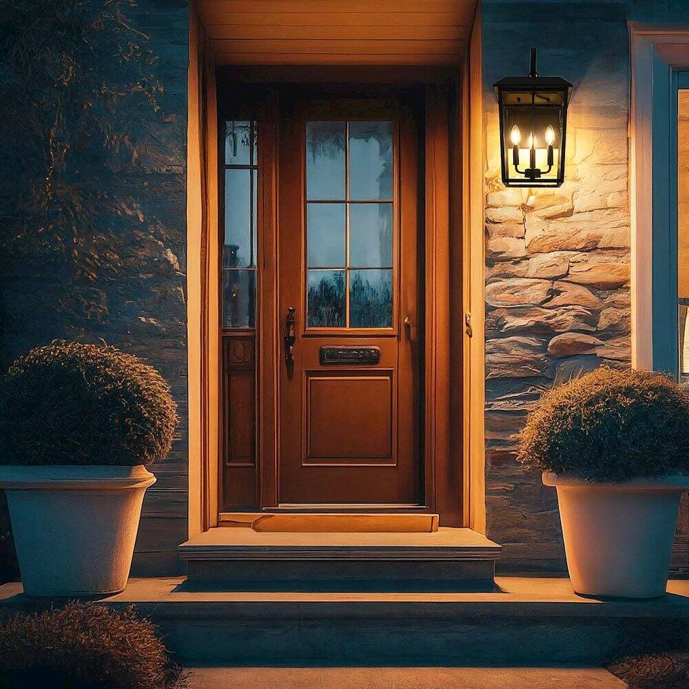 Alt View 4. Elegant Lighting - Riggs 11 inch Outdoor Wall Sconce in Black - Black.