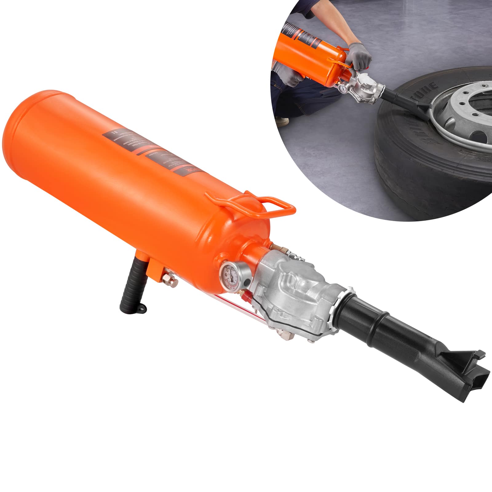 VEVOR - Tire Bead Setter, 8L Capacity, 120 PSI Air Bead Blaster, Handheld & Portable Inflation Device, 85-116 PSI for Trucks - Orange price history on PriceWatchPro