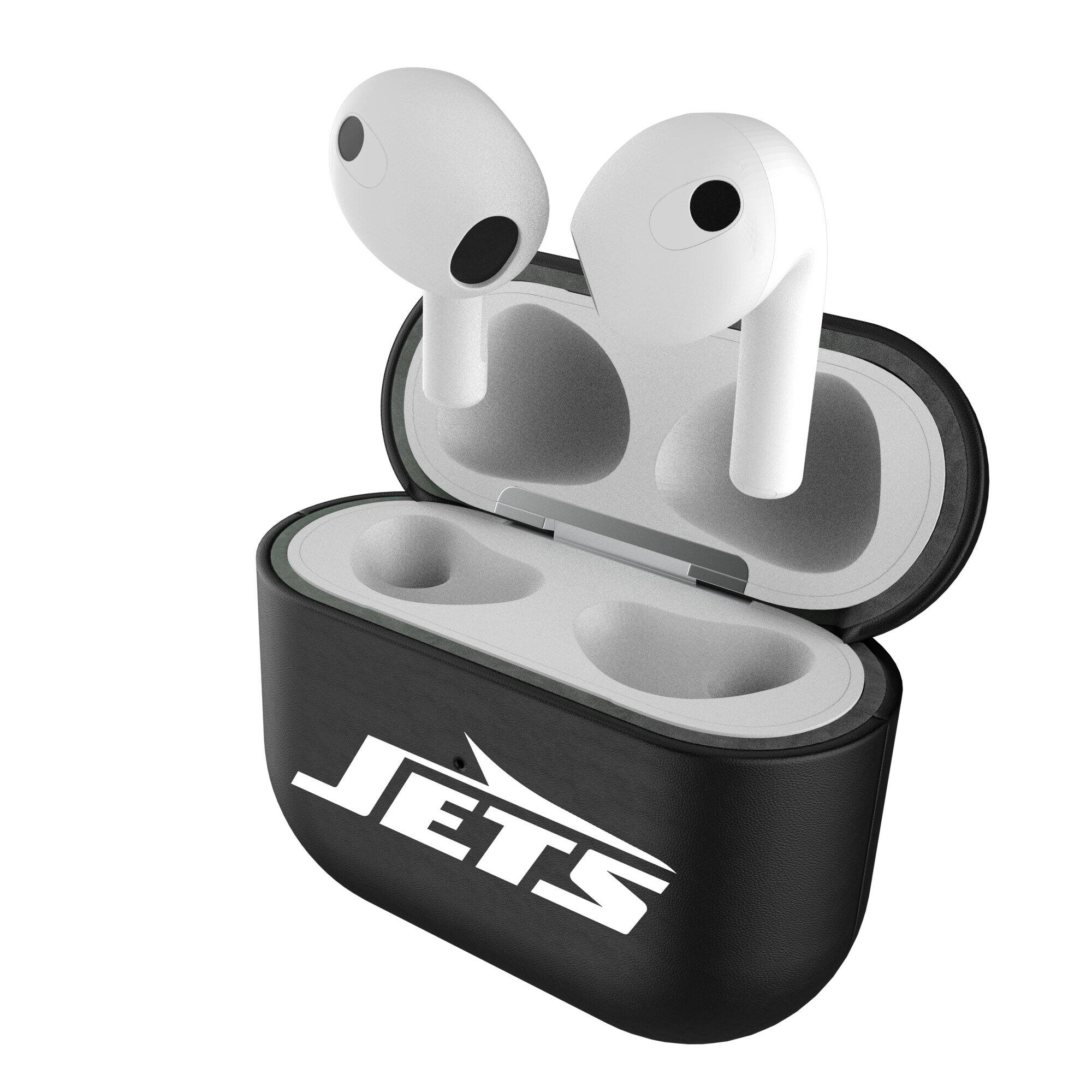 Alt View 3. Keyscaper - New York Jets Black Insignia AirPods 3rd Gen Case Cover - Black.