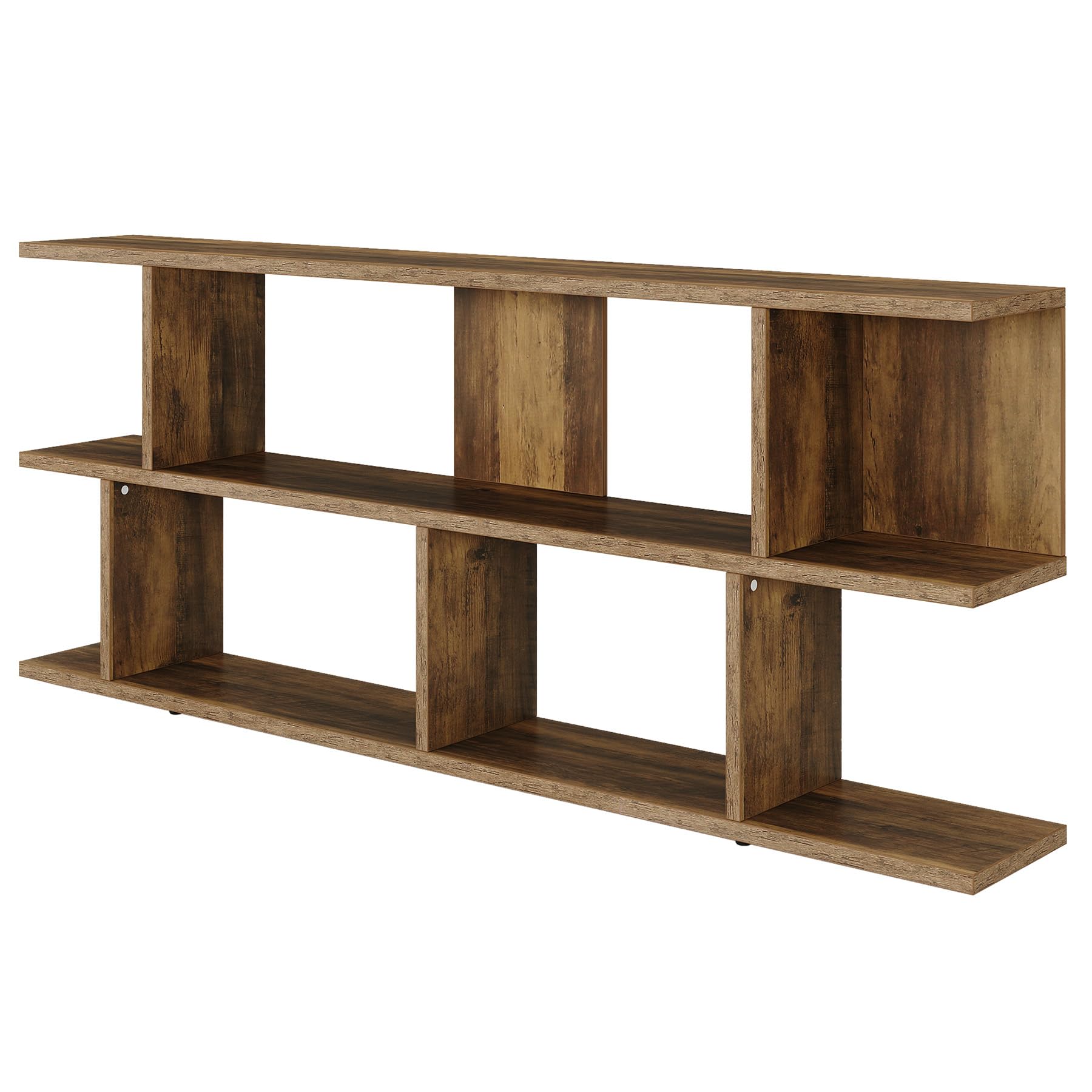 Alt View 5. Tribesigns - 71 Inches Extra Long Sofa Table Behind Couch, 3 Tier Farmhouse Console Table, Long Foyer Table with Storage for Hallway, - Brown.
