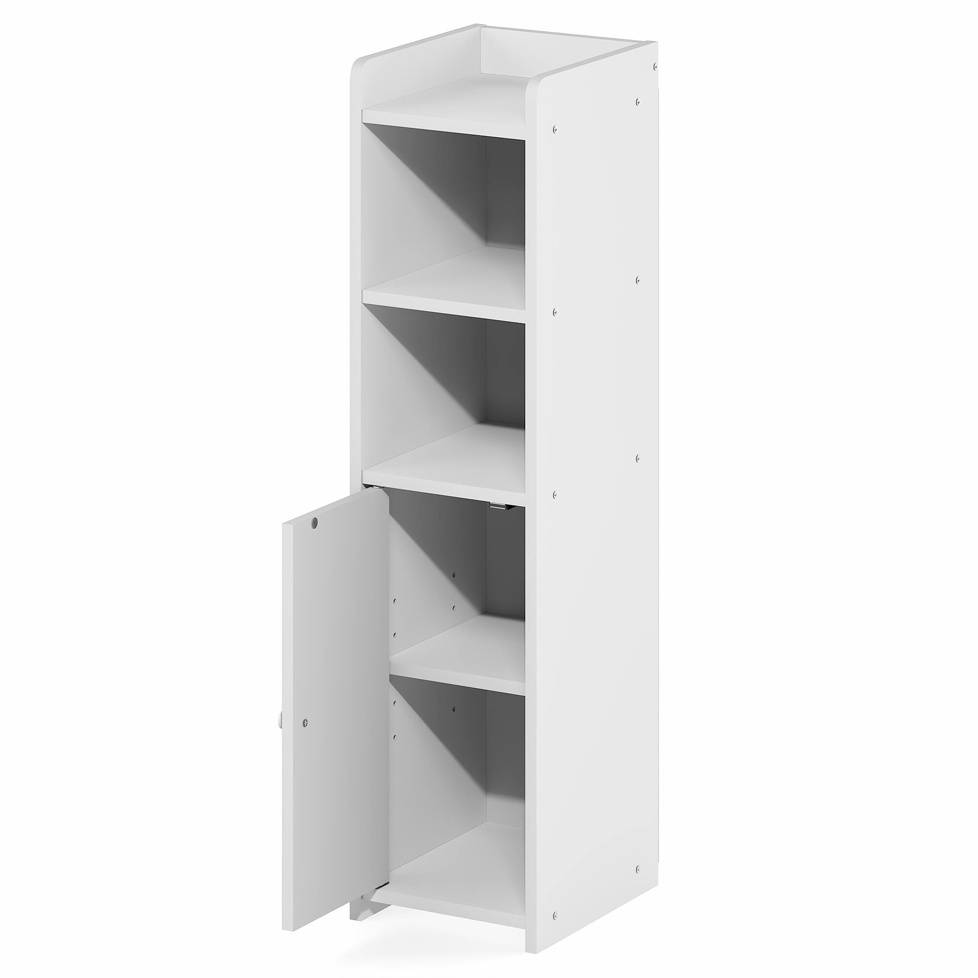 Alt View 5. Furinno - FULDA Closet Organizers and Storage, 5-Tier Closet Organizer, Narrow Closet Storage with Door and Adjustable Shelves,32H - White.