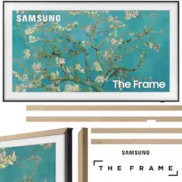 Samsung - 32" The Frame QLED HDR 4K Smart TV w/ Modern Teak Bezel (2023 Model)