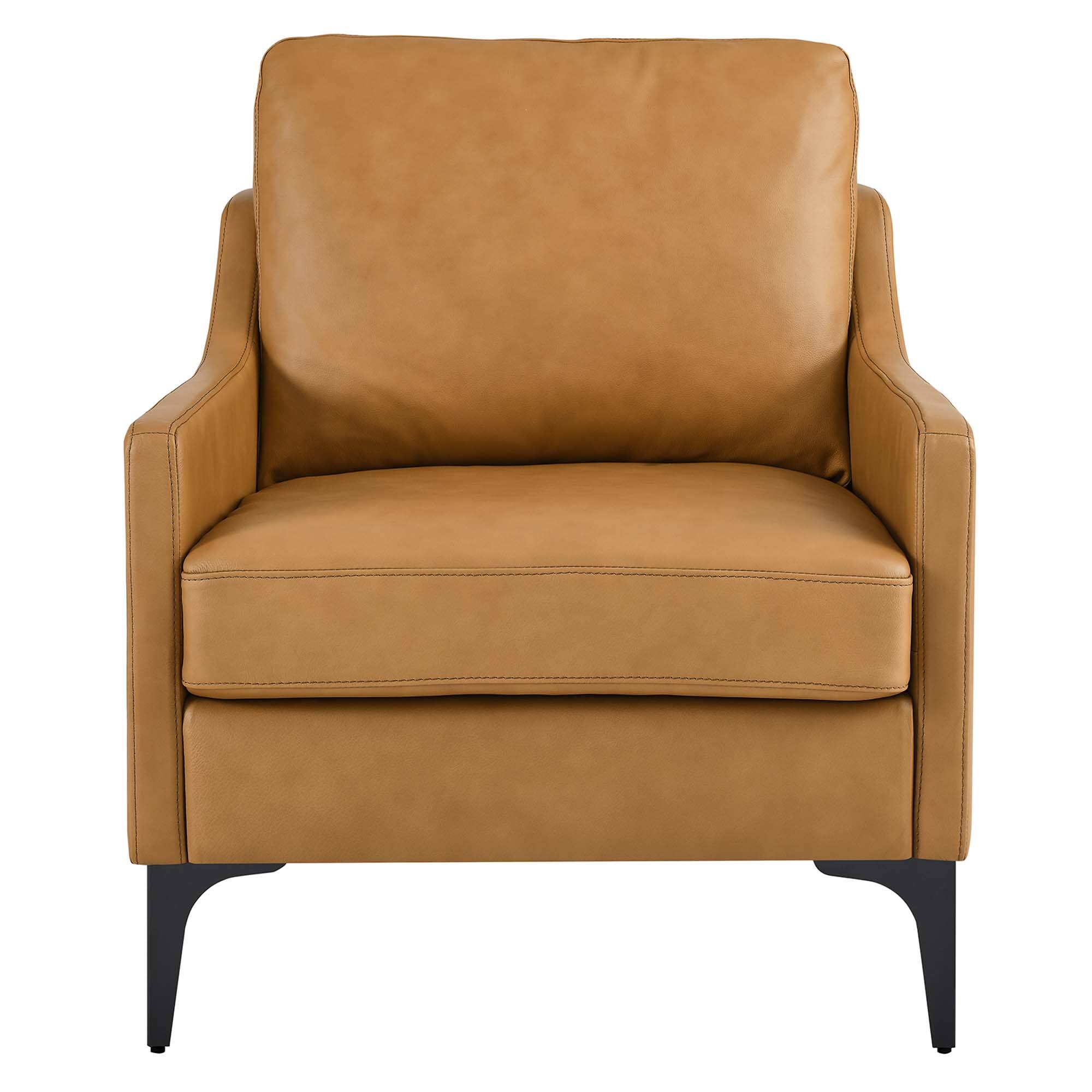 Alt View 1. Modway - Corland Leather Armchair by Modway - Brown.