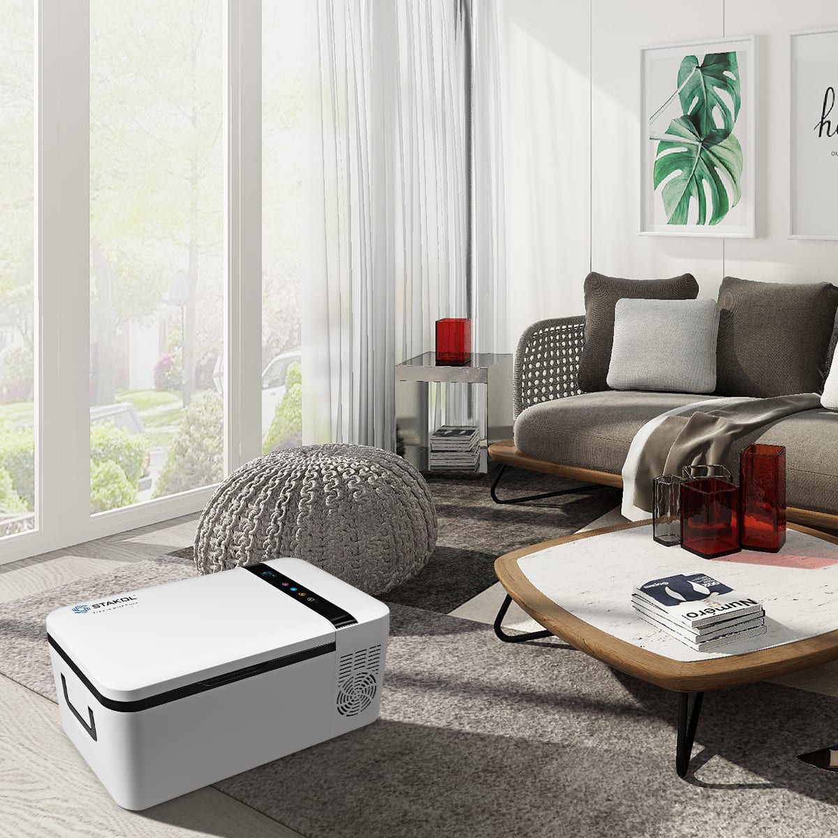 Costway 16 Quart Portable Car Refrigerator Mini Cooler