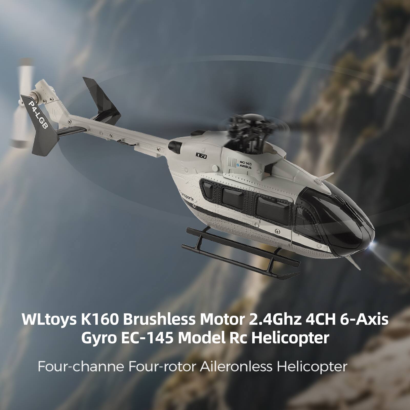 P4-LGB K160 M - -S AMIBUL + WLtoys K160 Brushless Motor 2.4Ghz 4CH 6-Axis Gyro EC-145 Model Rc Helicopter Four-channel Four-rotor Aileronless Helicopter