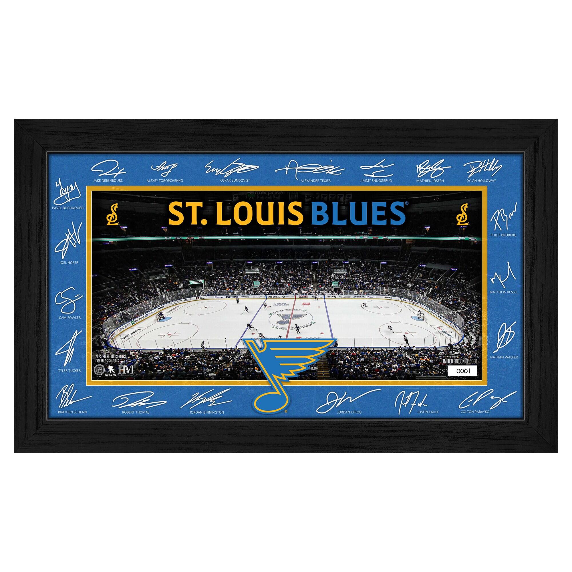St. Louis Blues 2025 Signature Rink Framed Art
