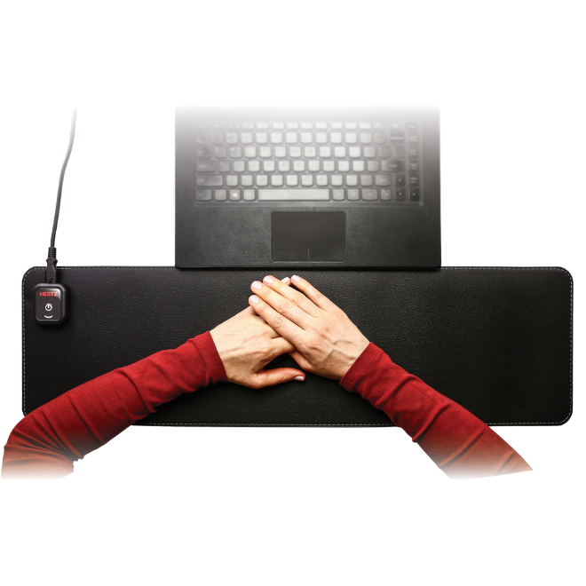 Angle. Victor - Heetz™ Small Heated Desk Pad - Black.