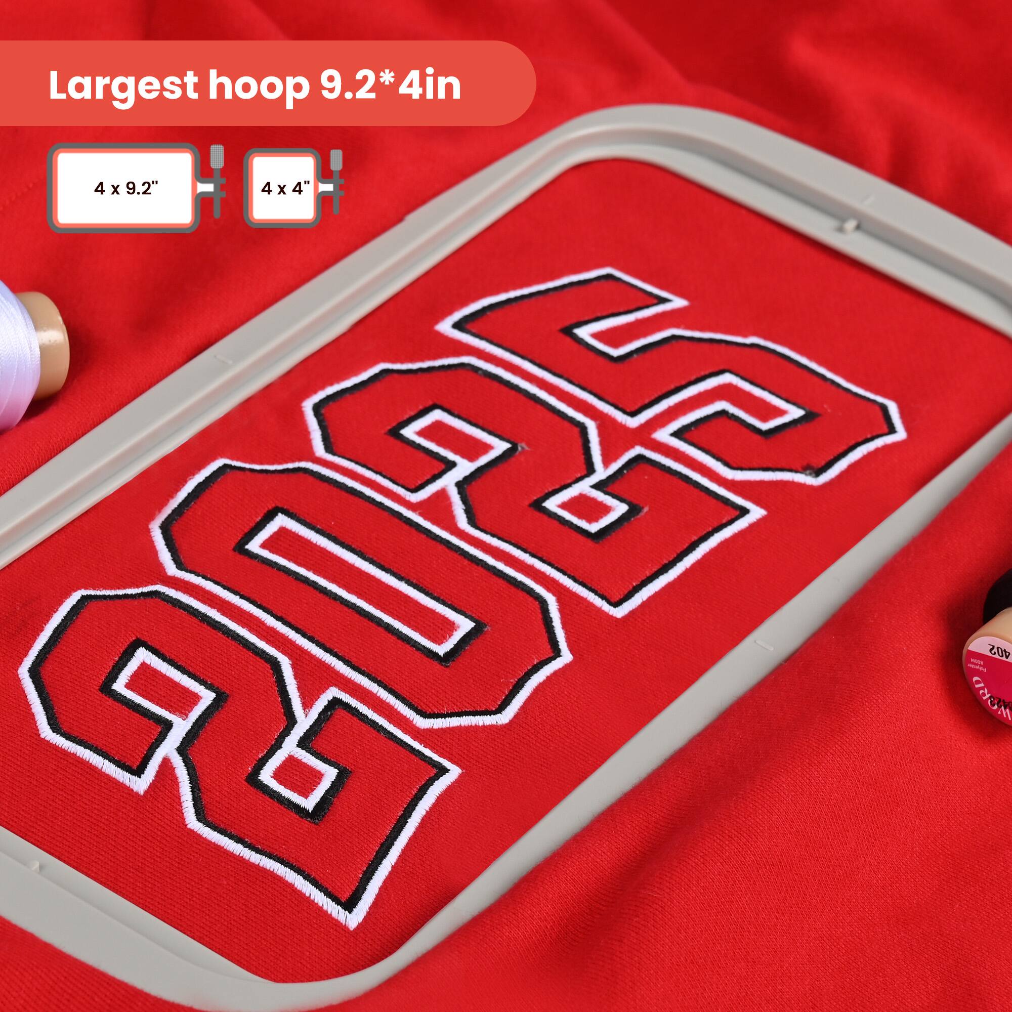 Largest hoop 9.2*4in

4 x 9.2"

4 x 4"