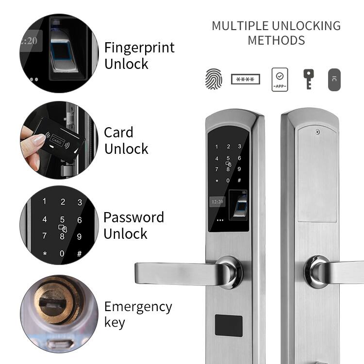 MULTIPLE UNLOCKING METHODS

- Fingerprint Unlock
- Card Unlock
- Password Unlock
- Emergency key