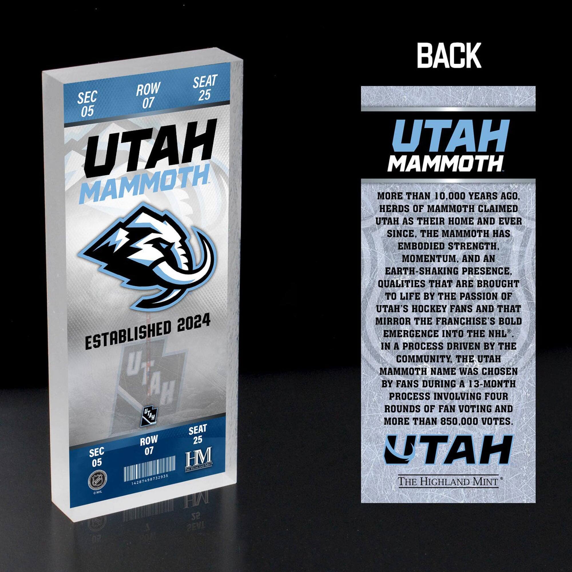 Utah Mammoth 3D Ticket Block Art