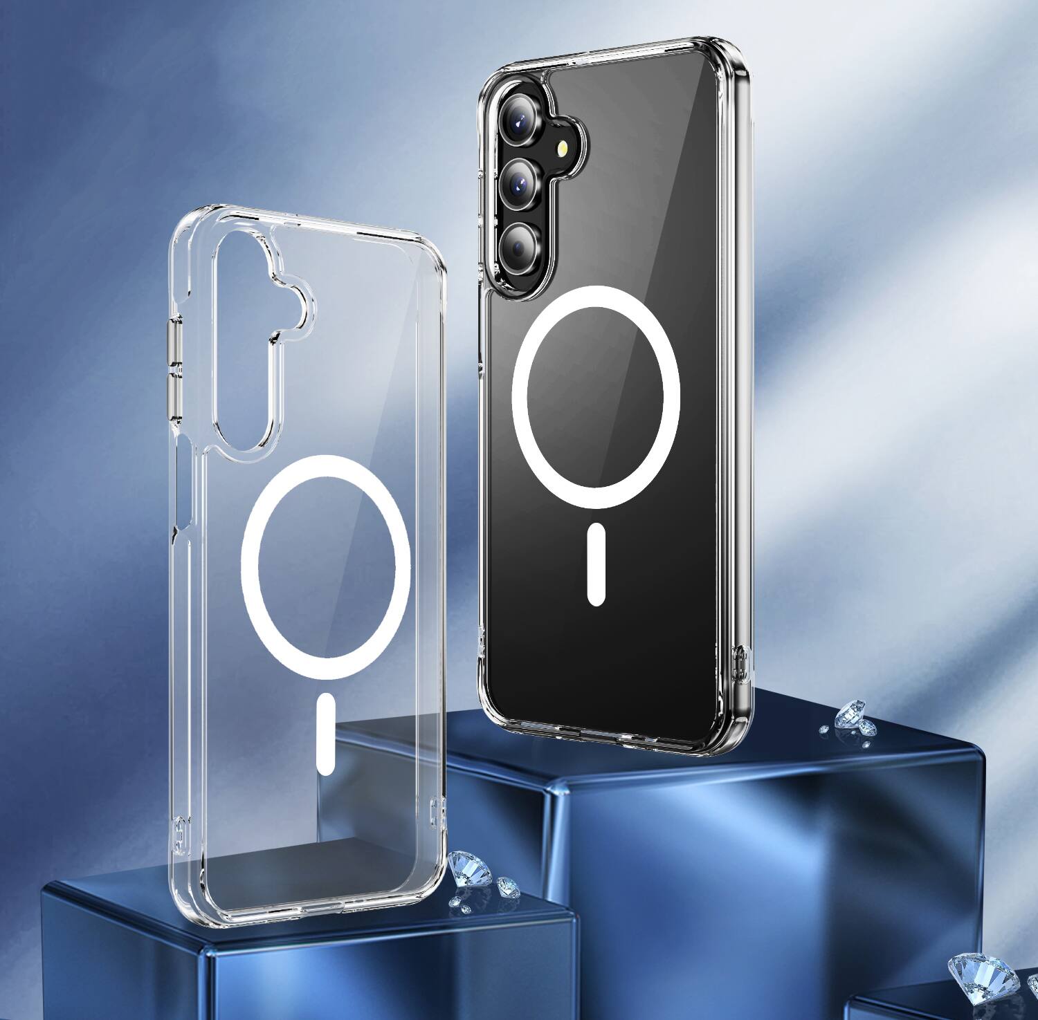 Alt View 7. Nakedcellphone - Clear Case for Samsung Galaxy A16 5G Phone - Compatible with MagSafe Mounts/Wallets - Clear.