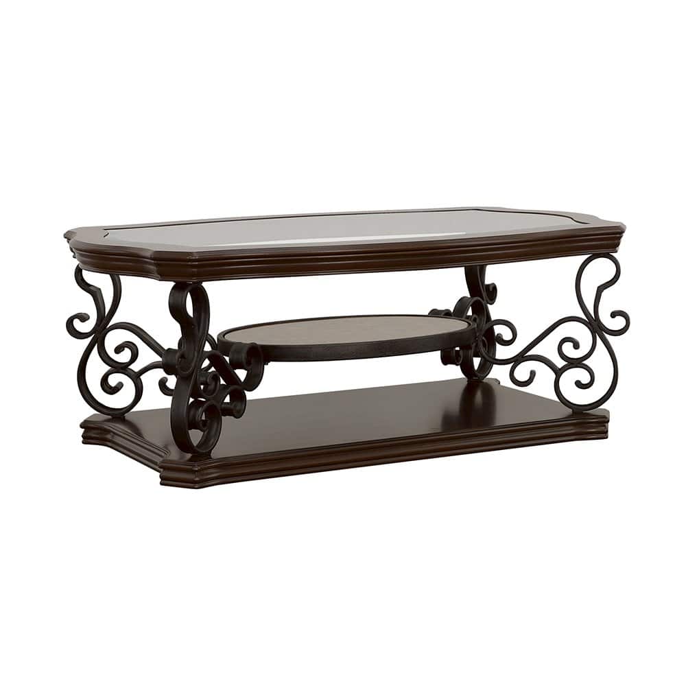 Coaster Co. of America - Laney 1-shelf Glass Top Rectangular Coffee Table Deep Merlot - Brown price history on PriceWatchPro