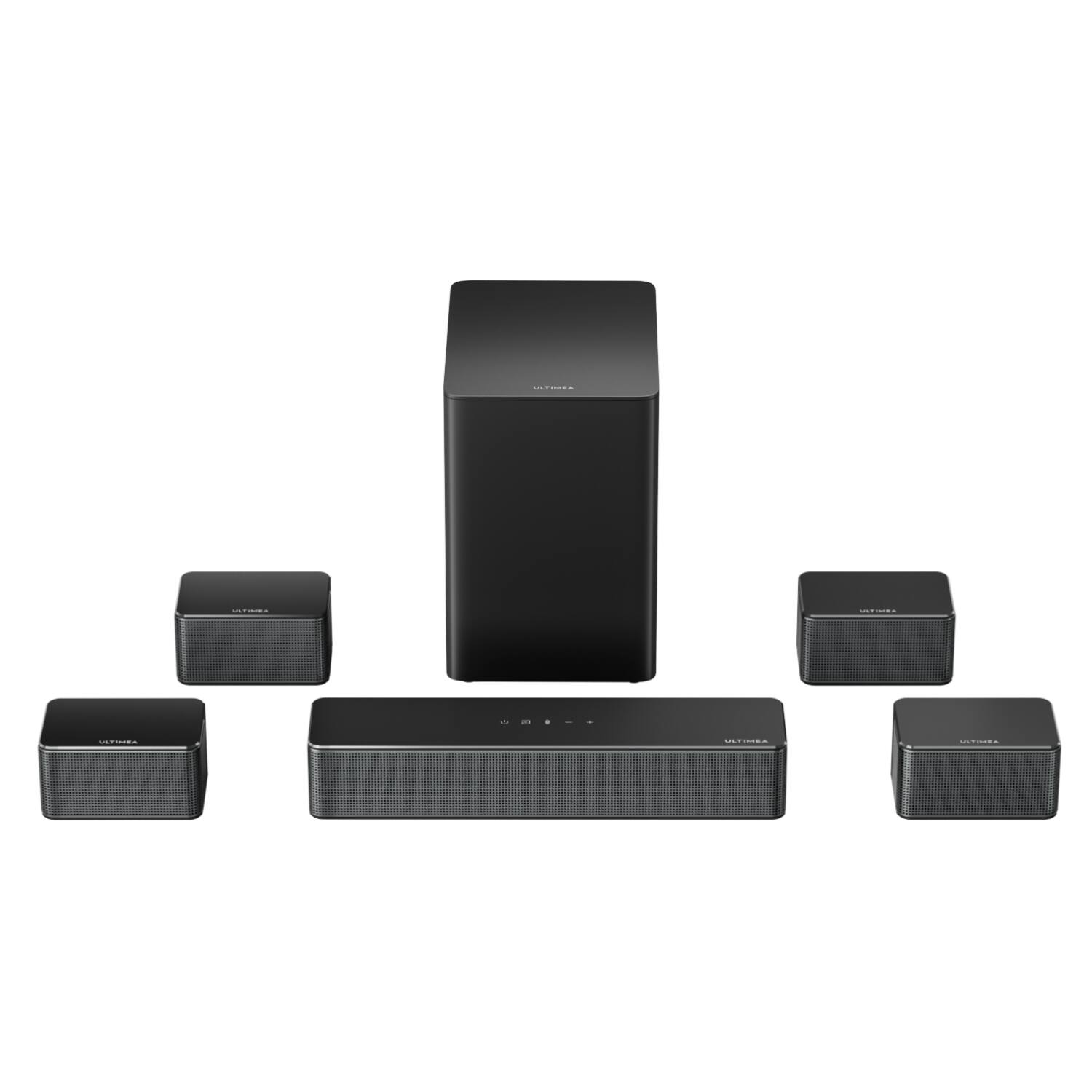 Front. Ultimea - ULTIMEA Poseidon D70 7.1ch Sound Bar, Wireless Subwoofer, Surround Speakers, APP Control, 410W Peak Power - Black.