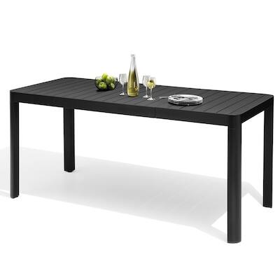 Alt View 6. Crestlive Products - Crestlive Products Rectangle Extendable Outdoor Dining Table 27.56inWx63.78inL - Gray.