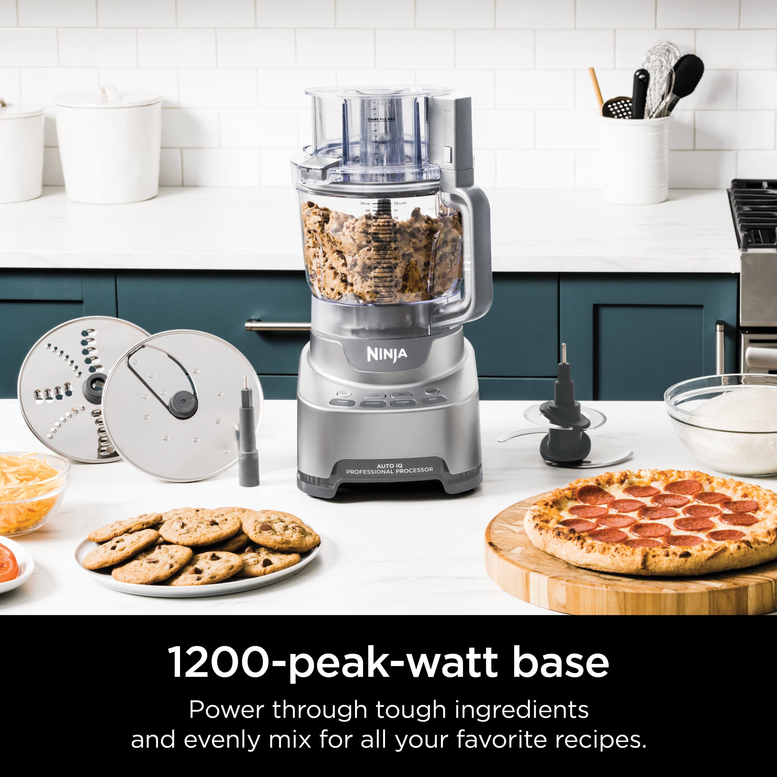 Ninja 8839 Auto-IQ Professional Processor 1200-peak-watt base Power through tough ingredients and evenly mix for all your favorite recipes.