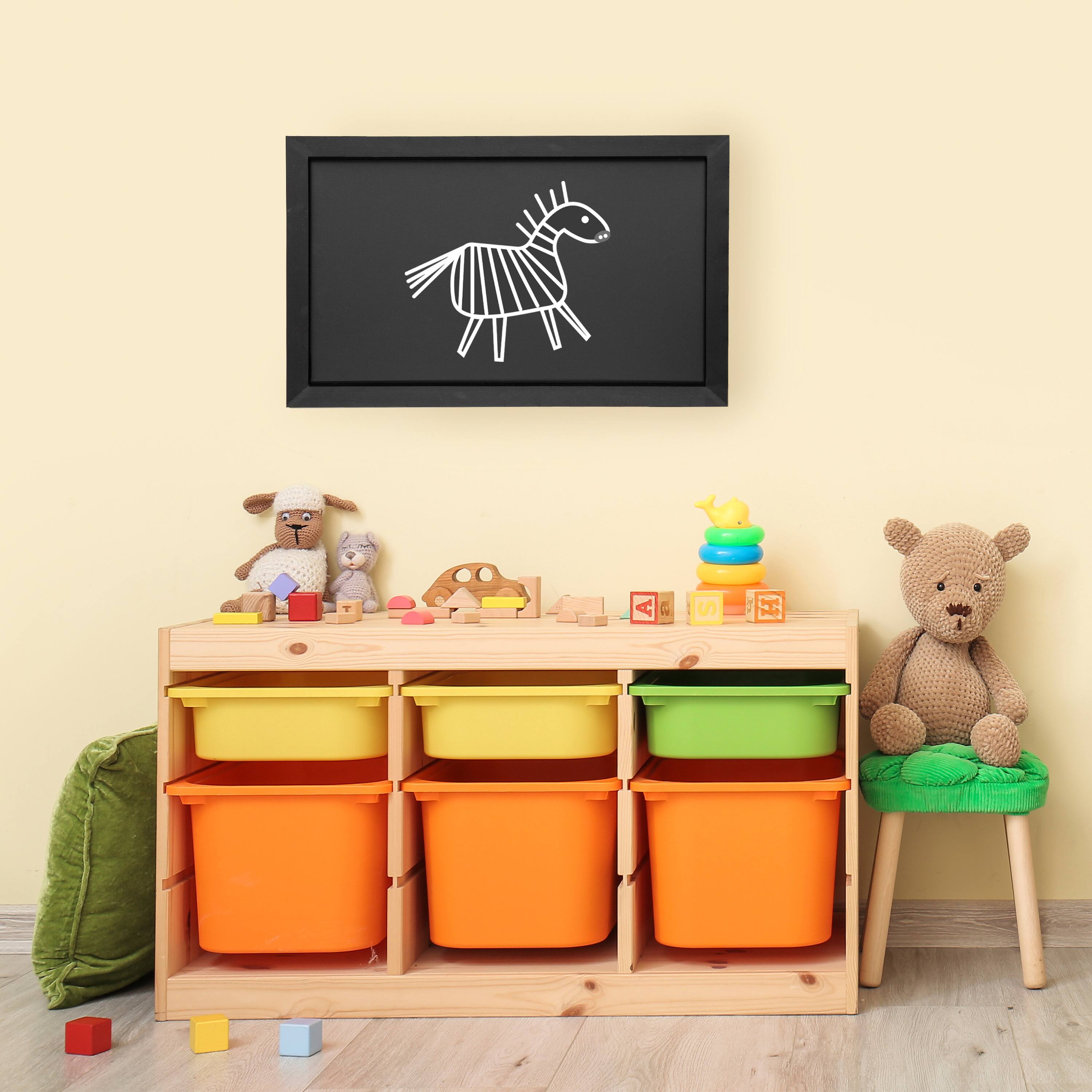 Alt View 8. Sunnydaze - Magnetic Chalkboard for Wall - Black.