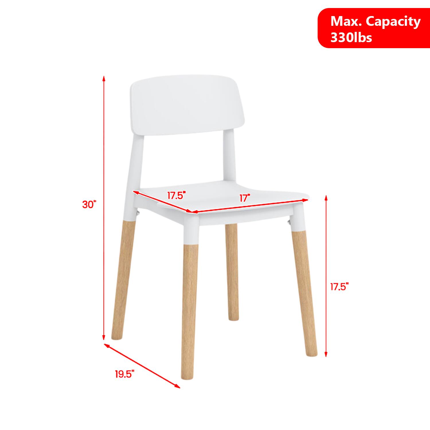 Max. Capacity 330lbs  
30"  
17.5"  
17"  
17.5"  
19.5"