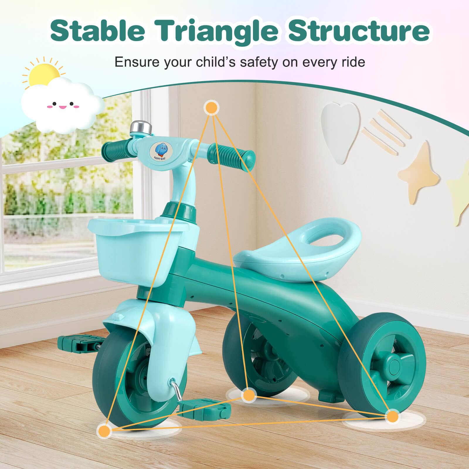 Stable Triangle Structure  
Ensure your child's safety on every ride