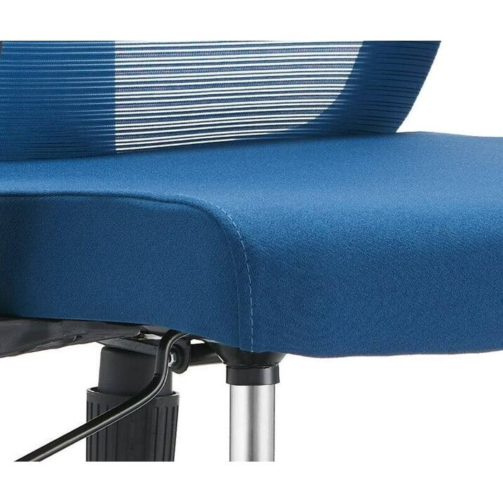 Alt View 5. LeisureMod - Glen Office Chair Upholstered Cotton Mid-Back Mesh Computer Chair with Adjustable Height, Swivel and Tilt - Blue.