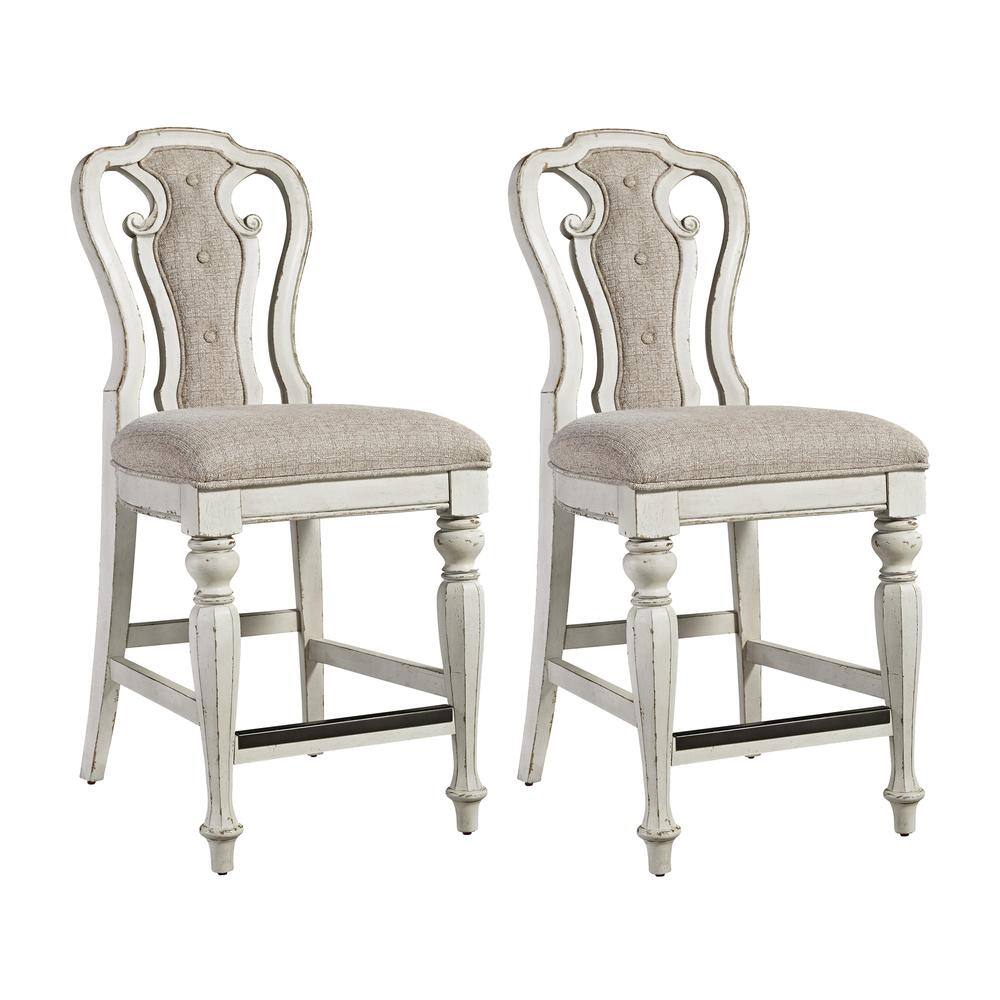 Alt View 1. Liberty Furniture Industries - Magnolia Manor Counter Height Chair (RTA)-Set of 2 in Antique White - White.